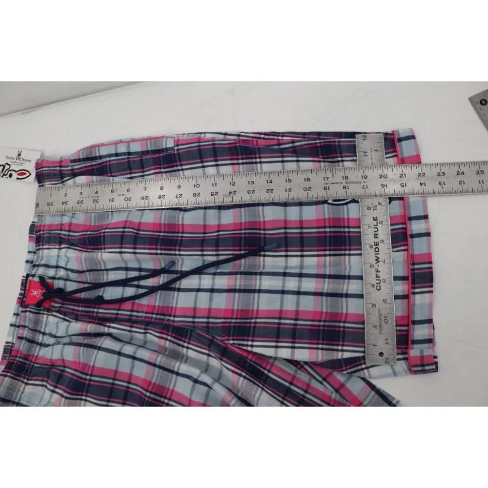 NWT Psycho Bunny Shorts Mens XL Plaid Drawstring Cotton Elastic Waist - Picture 11 of 11